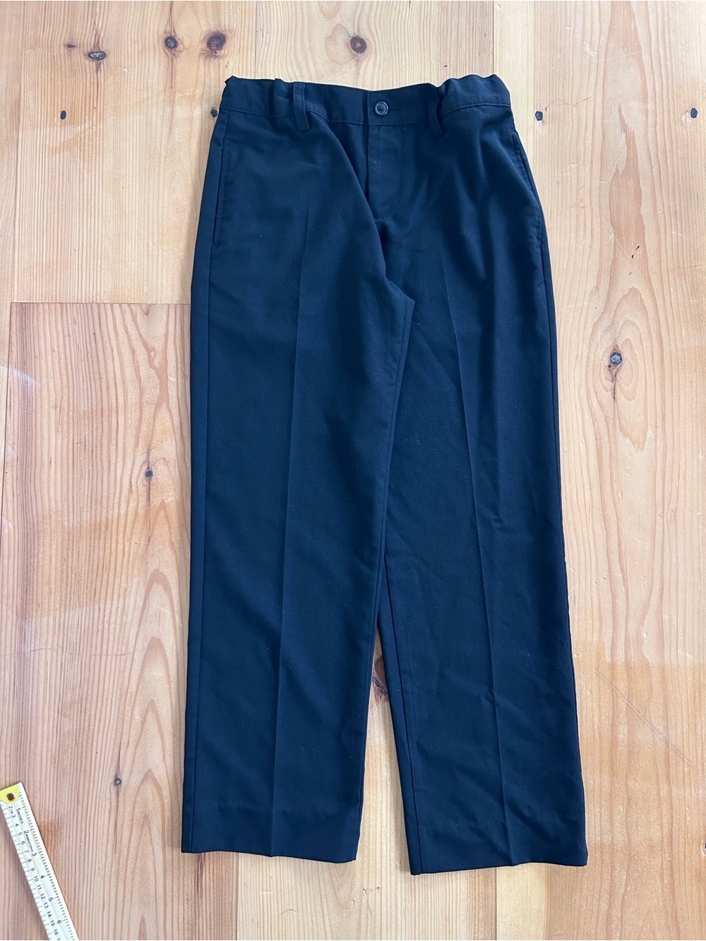 Cat & Jack Dress Pants Boys Black Pleats Size 12 Adjustable Waist